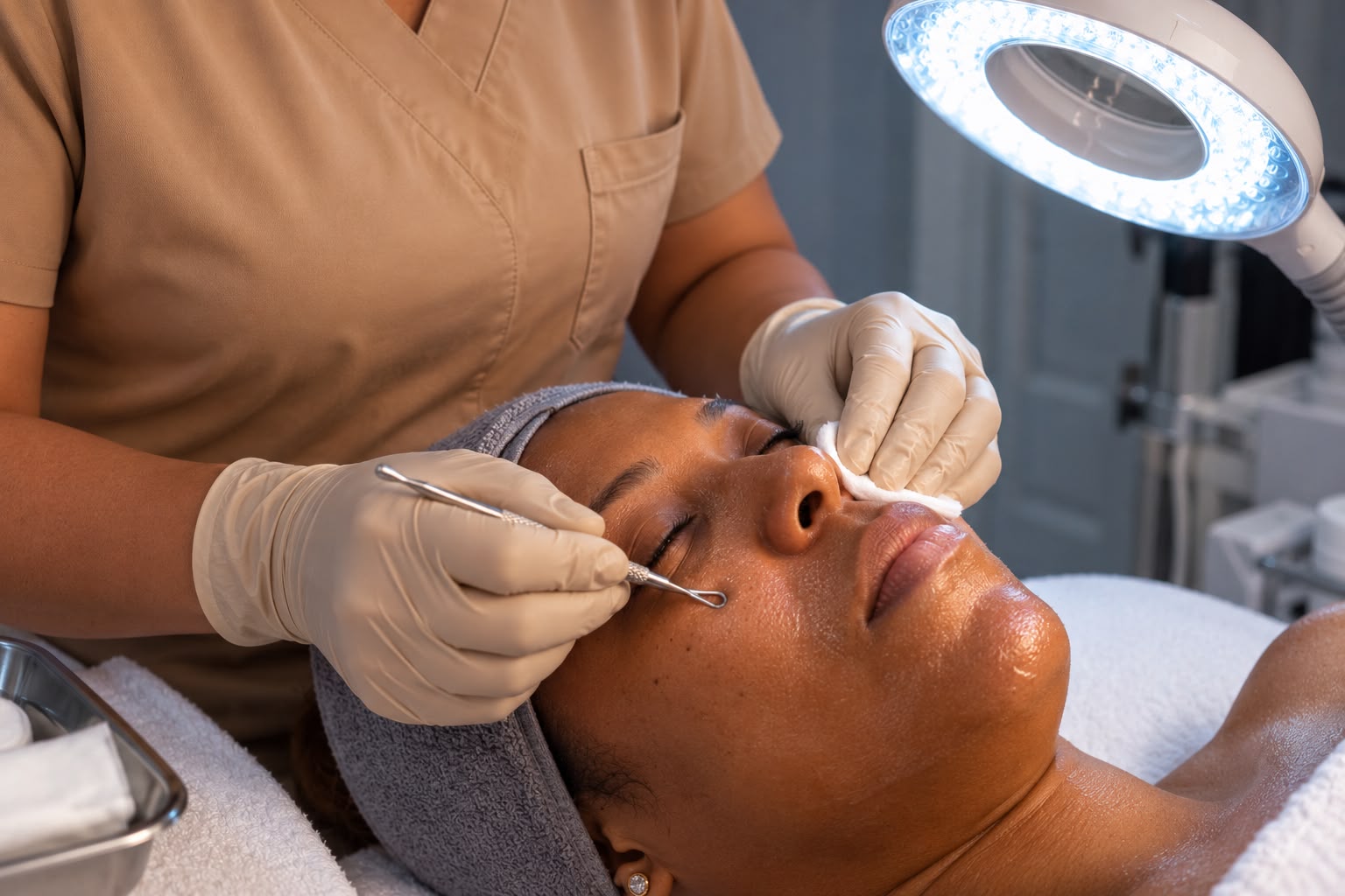 Close-up of natural, healthy skin